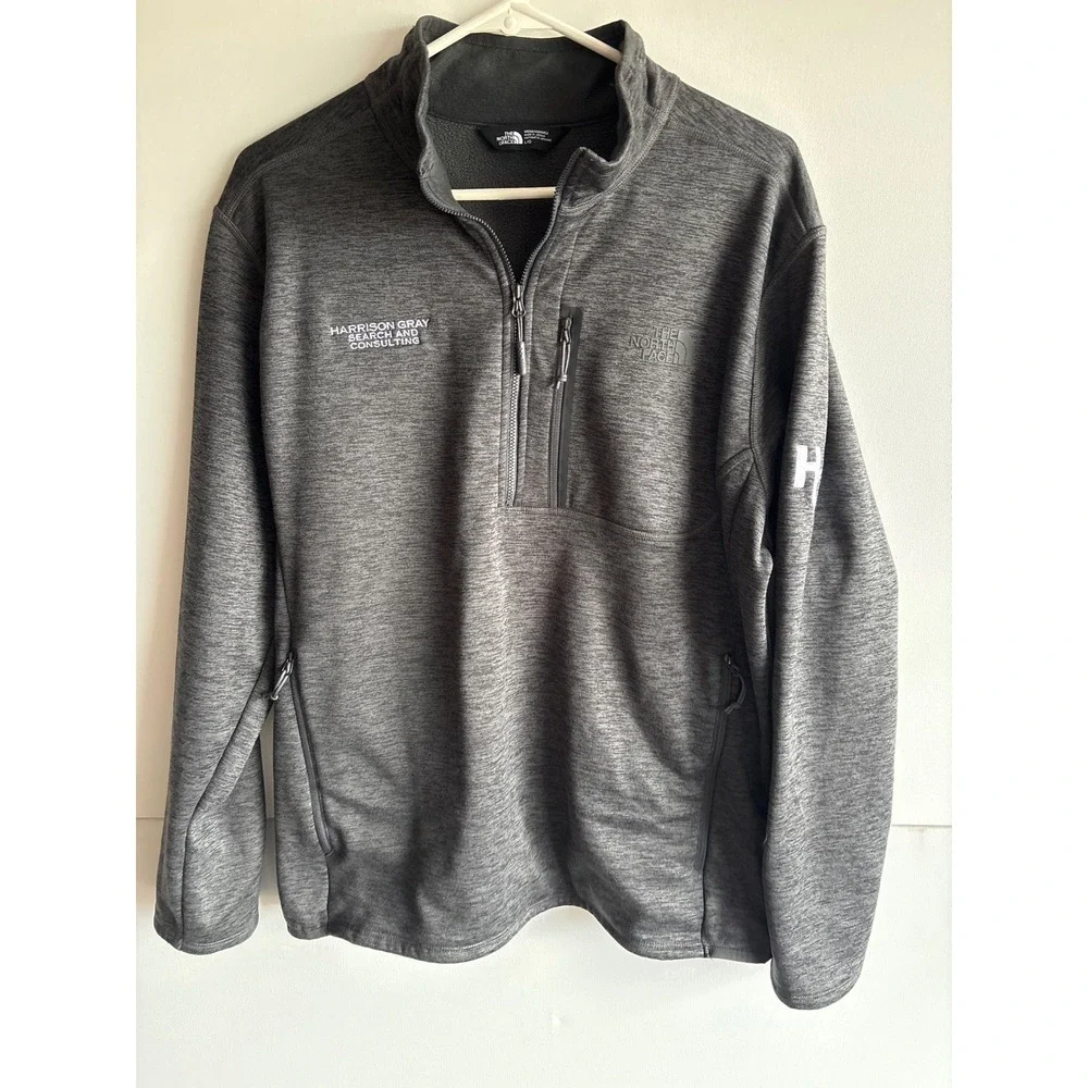 The North Face Mens Gray Pullover Fleece‎ Jacket NF0A47F7 pockets chest pocket